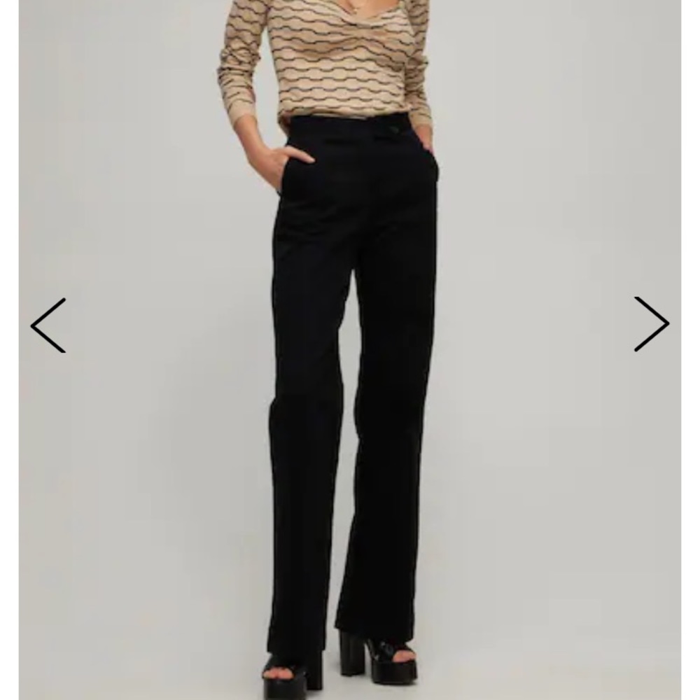 MUSIER PARIS NWT BLACK HIGH WAISTED HIGH END MADE IN ITALY DRESS TROUSERS EU38